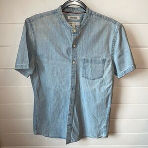 Goodthreads Men’s Denim Button Up Shirt‎ With Front Pocket Size: MT Medium Tall